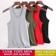 Tank Tops Men 2025 Summer 100% Cotton Cool Fitness Vest Sleeveless Tops Gym Slim