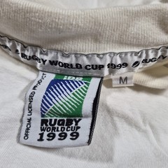 Vintage 90s Hard Rock Rugby World Cup Shirt Mens Medium White 1999 Bahrain