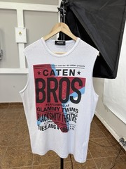 🇮🇹 Y2K Dsquared2 Caten Bros Made In Italy Tank Tops T-Shirt Size L