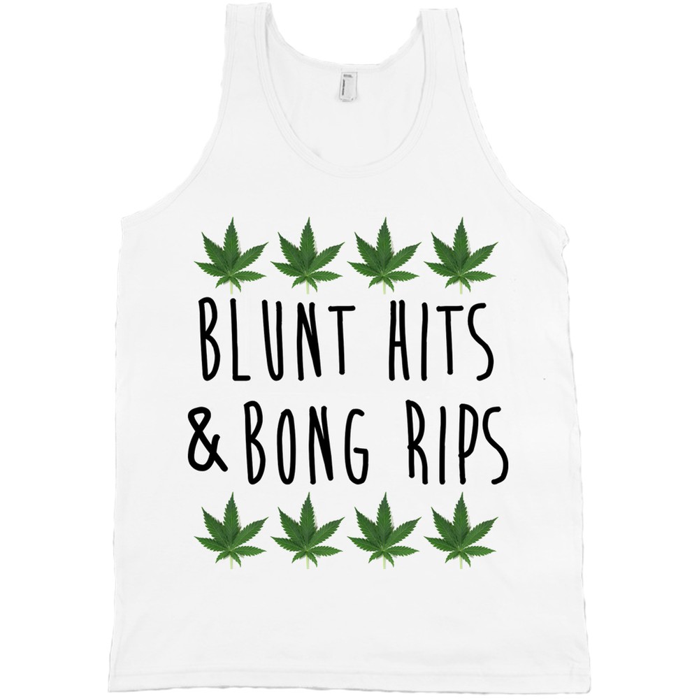Blunt Hits and Bong Rips Bella + Canvas Tank Top Shirt Marijuana Weed 420 NEW