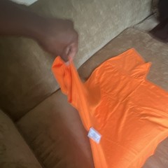 Athletic Works Men’s XL Orange Solid Crew Neck Short Sleeve Cotton Tagless Tee