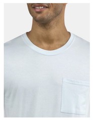 ATHLETIC WORKS Men’s 2XL (50-52) Pocket Cotton Tee Short Sleeve • Aqua Inlet