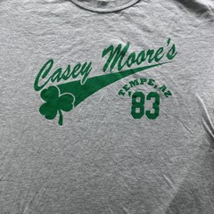 Vintage Casey Moore’s Shirt Mens L Gray Tempe AZ 83 Clover Graphic