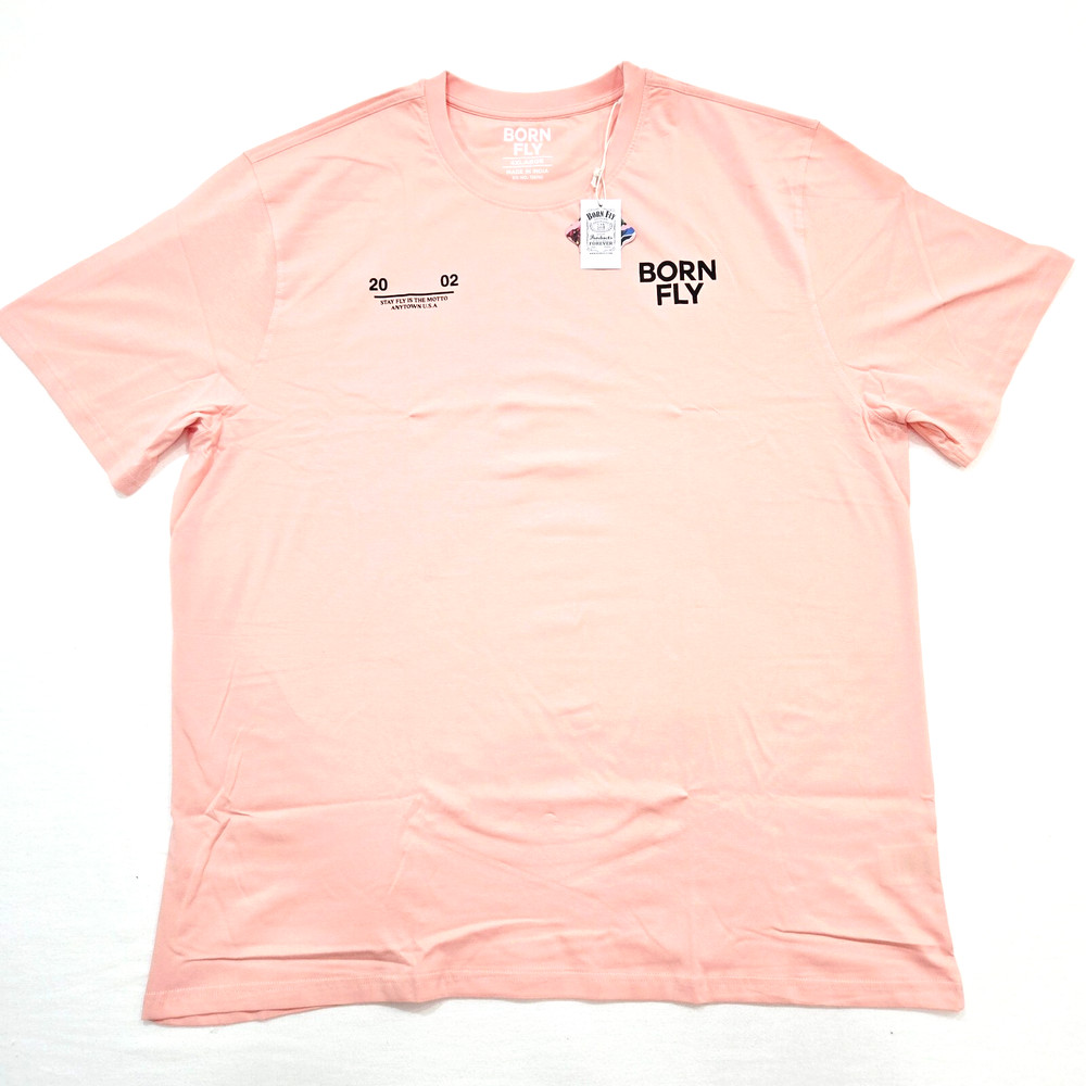 Born Fly Men’s Big & Tall T-Shirt Salmon Pink Design Graphic TShirt Amazing Feel