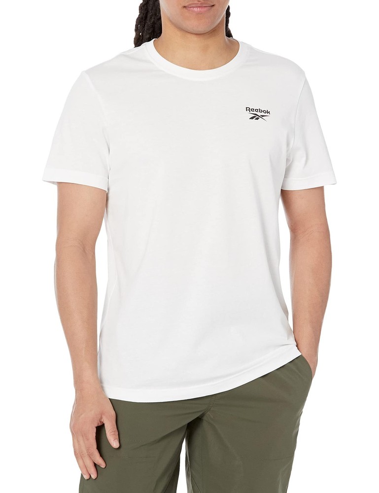 Reebok Men’s Standard Tee, White/Black Small Logo, XX-Large