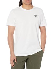 Reebok Men’s Standard Tee, White/Black Small Logo, XX-Large