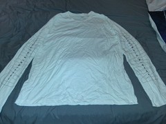 Calvin Klein Jeans Men’s White XL Long Sleeve Crew Neck Logo Graphic T-Shirt