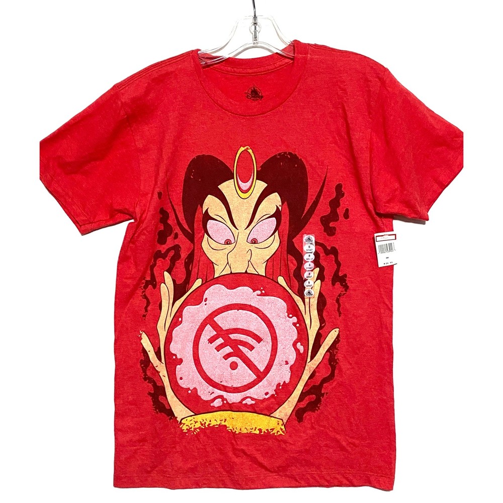 Disney Parks Aladdin Jafar No Wifi Red T Shirt Mens Small NWT Nostalgia 90s Y2K