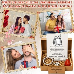 Anniversary Penguin Gift Box Set for Her or Him Romantic Keepsake for Girlfr…