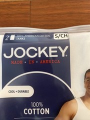 4 Pack Jockey Men’s 100% Cotton Tanks Made in America Size Small New