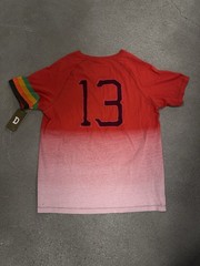Vintage Nike Sportswear Diski Mens XL Red Ombre Graphic Soccer Raglan Crew Tee