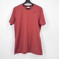 Gymshark Mens T Shirt Red Peach Logo Athletic Training Gym Size Medium