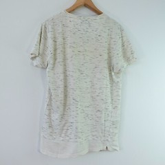 White Marbled Slub T Shirt Mens MEDIUM Space Dye Earthy Casual Prep BELLFIELD