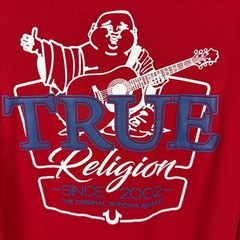 True Religion Mens True Buddha LS Tee Red Long Sleeve Graphic Shirt XL New $72