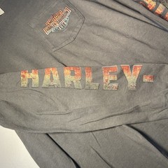 Harley Davidson Shirt Mens Large Long Sleeve Pocket Juneau Ave Milwaukee WI Gray
