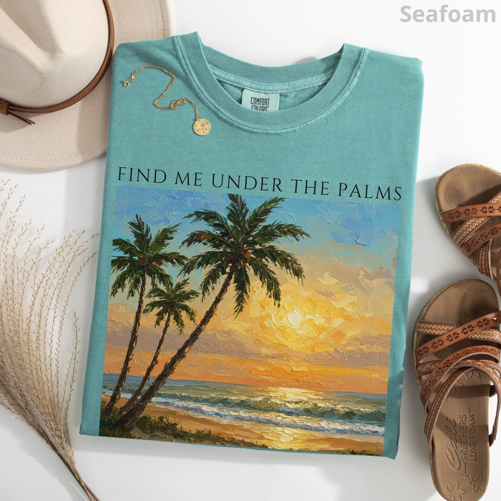 Beach Summer Tropical T-Shirt Comfort Colors Vacation Shirt Island Sunset Gra