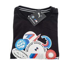 Puma BMW MMS Motorsport Statement Graphic Mens Tee T-Shirt MEDIUM M Black NEW