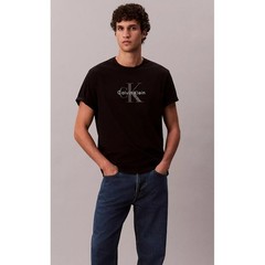 Calvin Klein Jeans Mens T-Shirt- Size Medium- SS Black Hero Monologo- NWT