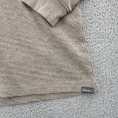 Eddie Bauer Thermal Shirt Mens XL Brown Waffle Knit Henley Long Sleeve Casual