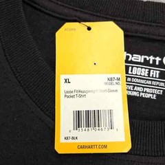 Carhartt Shirt Mens XL Black Faded Loose Fit Heavyweight Short Sleeve Crewneck