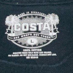 COSTA DEL MAR T Shirt Mens Medium Black Short Sleeve Born On The Water Marlin