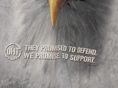 The Mountain Mens T-shirt Gray Face Of An Eagle We Promise To Defend XL #6734