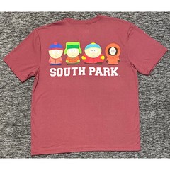 South Park Graphic T-Shirt Mens Medium Maroon Stan Kyle Cartman Kenny SP Logo