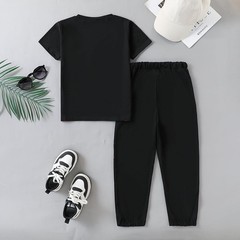 Boys Clothes Size 4-13 Years Short Sleeve T-Shirt & Pants 2-Piece Set Casual Boy