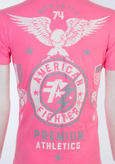 AMERICAN FIGHTER Men’s T-Shirt MADISON Athletic Biker GYM Pink MMA