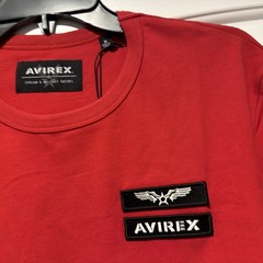 AVIREX Salvage Red Patch Logo Crew Neck T-Shirt NEW Men’s Size Size Medium