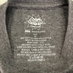 DC Comics Mens Batman T Shirt Sz M Gray Old School Graphic Retro Nostalgia Campy