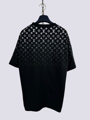 Louis Vuitton LV Monogram Logo Gradient Cotton Crewneck T-Shirt Black Size M