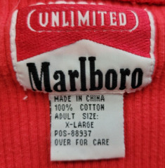 Vintage Marlboro Thermal Henley Shirt XL Red Heavyweight 90 Metal Button Waffle