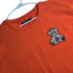 Roku Studio T-Shirt Mens 3XL Orange Embroidered Bear Patch Streetwear Tee