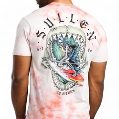 Men’s Sullen Art Co. No Biters Coral White Crystal Wash Tattoo Tee T-Shirt M-XL