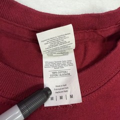 Hebrew Text Men’s T-Shirt Size Medium Red Short Sleeve Classic Casual