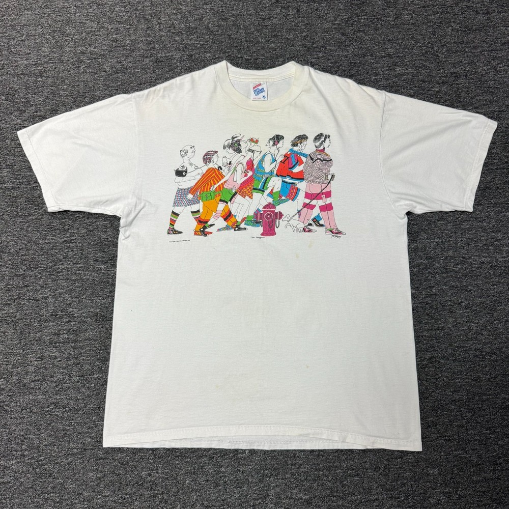 Vintage 90s The Joggers Art to Wear Bruce Johnson T-Shirt XL Single Stitch