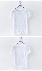 Retro Raw Edge T-Shirt for Men, 100% Cotton, Lightweight,Breathable,Slim-fit