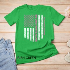 No One Fights Alone USA Flag Breast Cancer Awareness Unisex T-shirt