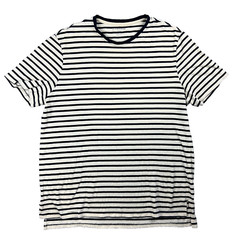 Five Four Top Striped Navy Blue Cream SS Crewneck T Shirt Mens XL