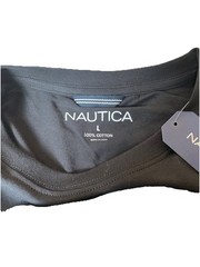 Nautica V36701 True Black T Shirt 100% Cotton LARGE