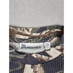 No Boundaries Thermal Shirt Mens Large Camo Waffle Knit Long Sleeve Tee