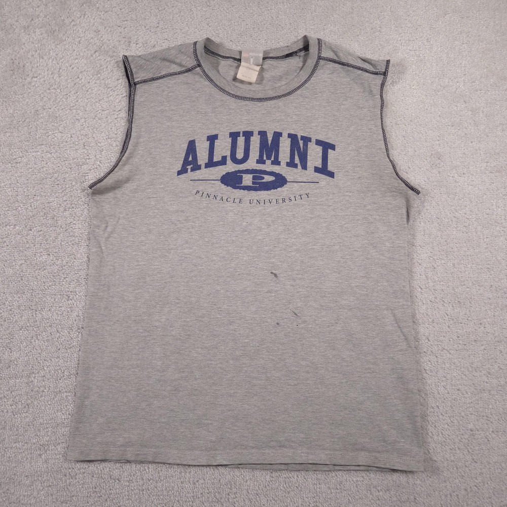 Pinnacle University Alumni Shirt Mens Medium Sleeveless Cutoff Tee Hanes Sports