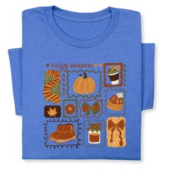 Cozy Season Fall T-Shirt, Autumn Coffee Pumpkin Graphic Tee Gift