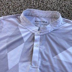 Mantra Performance Polo Shirt Mens 2XL Gray Geometric Stretch Band Collar Golf
