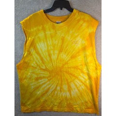Vintage Everlast Muscle Tank Shirt Mens XL Yellow Tie Dye Sleeveless USA Boxing