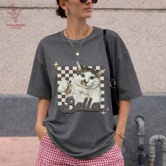 Custom Pet Portrait Photo Comfort Tee Personalized Dog Cat Lover Shirt