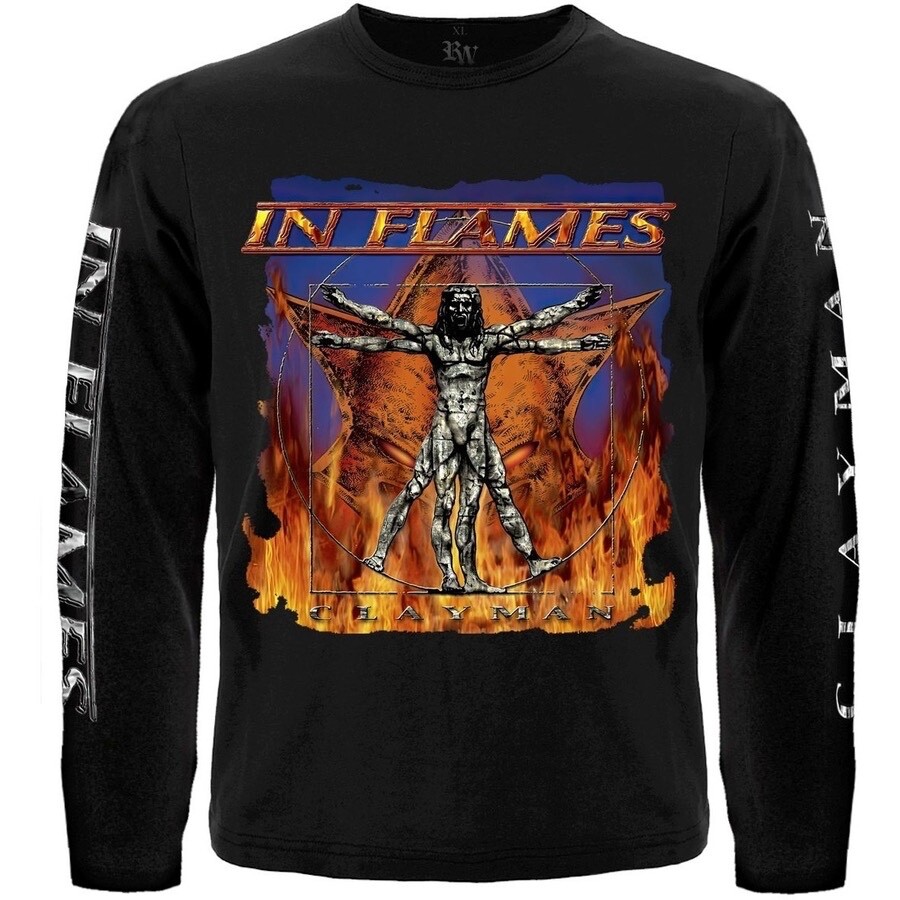In Flames “Clayman” Long Sleeve Black T-Shirt entombed soilwork