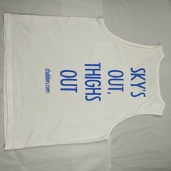 Chubbies Mens XXL Skys Out Thighs Out White Soto Tank Top Graphic Tee Sleeveless
