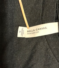 Bella Canvas Mens XL Black Long Sleeve Crew Neck T Shirt Heather CVC